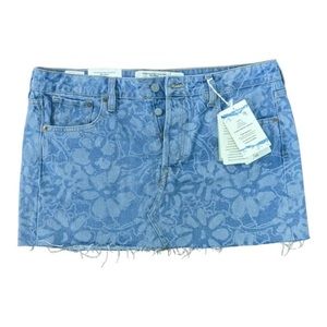 Women’s Demin floral print washed skirt